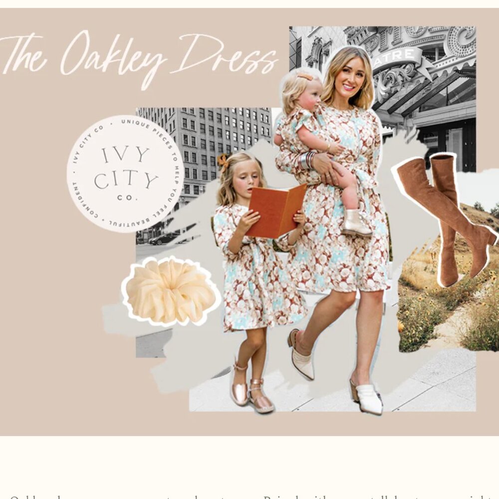 Ivy City Co Oakley Blue and Brown Puff Sleeve Floral Dress Size 8T Linen Blend